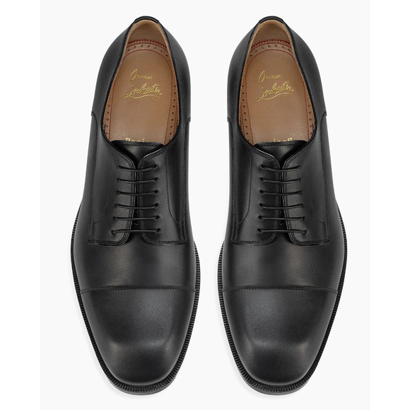 Christian Louboutin Cortomale Flat Black Leather Dress Oxford Derby Loafer 44 11 main image 7